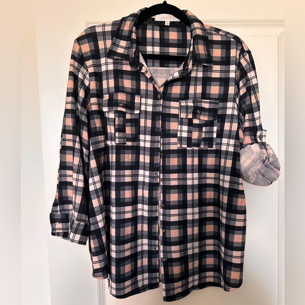 Stretchy flannel shirt